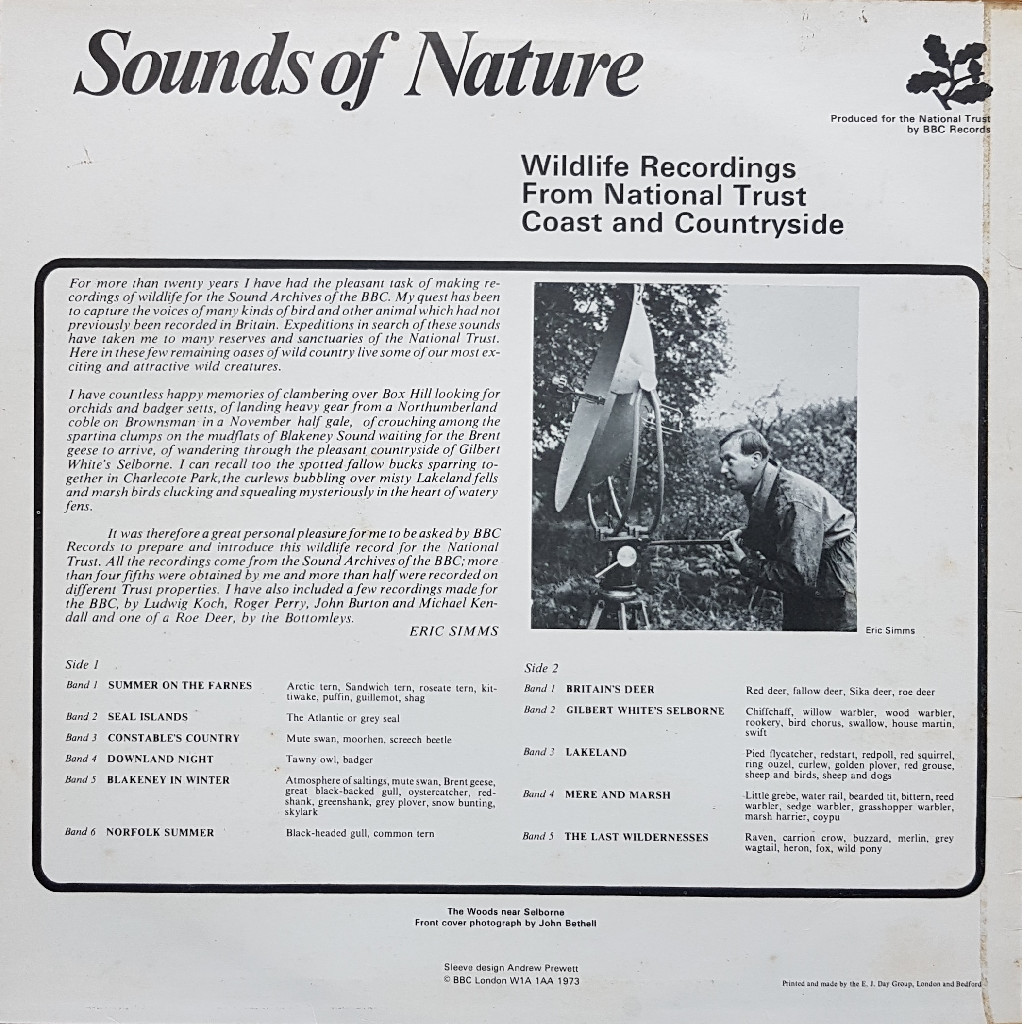 Picture of RE 145 Sounds of nature by artist Eric Simms from the BBC records and Tapes library